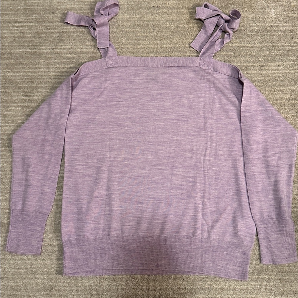 J. Crew Purple Off-the-Shoulder Sweater